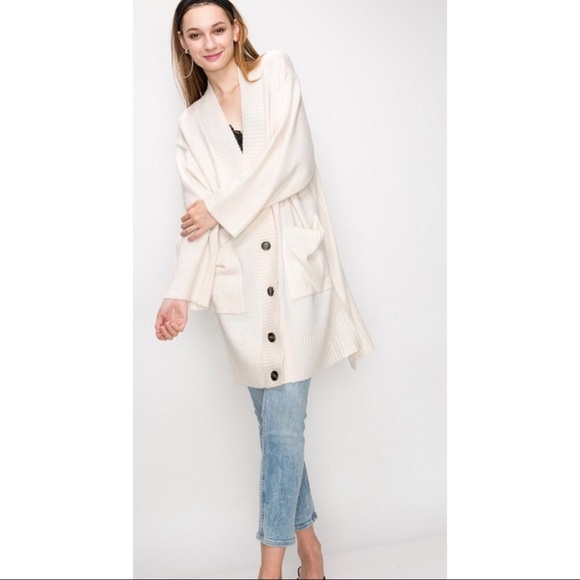 Oversized boyfriend button down cardigan - Picture 3 of 6